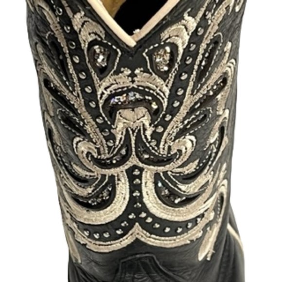 SHYANNE Women's Black Sloan Western Boots - Square Toe Size 8 - Picture 7 of 16